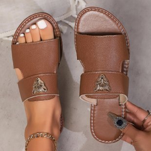 Women's Wool-Lined Flat Outdoor Sandal Slippers