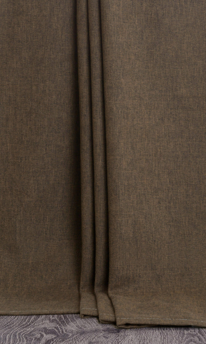 Poly-Linen Drapes for Living, Bedroom, Kitchen, Bathroom (Umber Brown/ Cedar Brown)