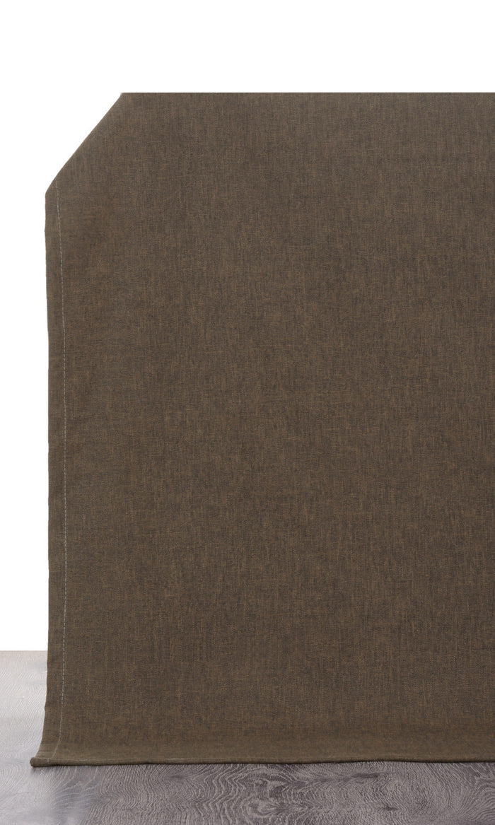 Poly-Linen Fabric Material By the Metre (Umber Brown/ Cedar Brown)
