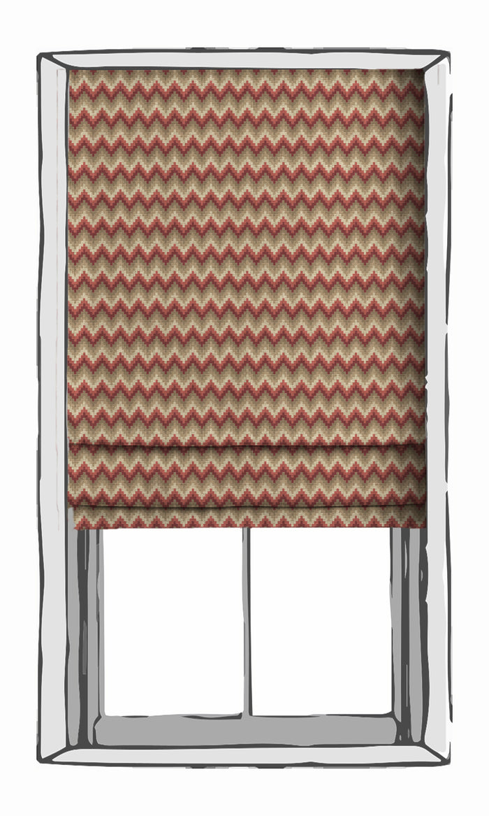 Chevron Patterned Curtains for Living, Bedroom, Kitchen, Bathroom (Red & Brown)