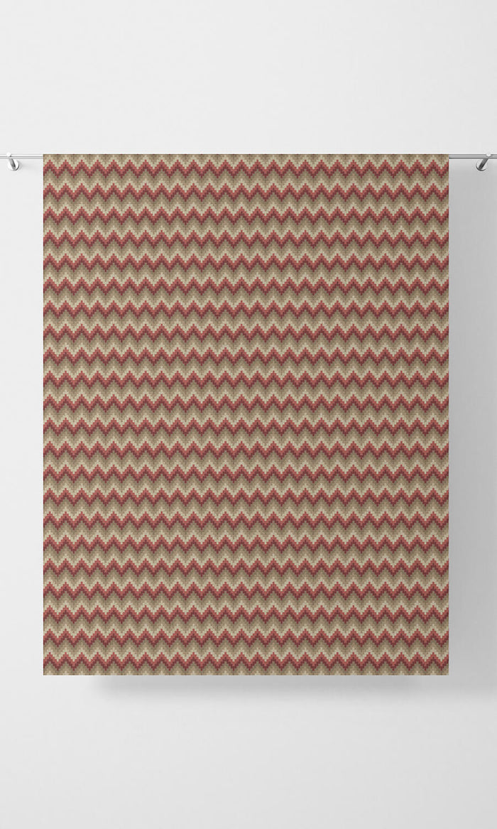 Chevron Patterned Home Décor Fabric By the Metre (Red & Brown)