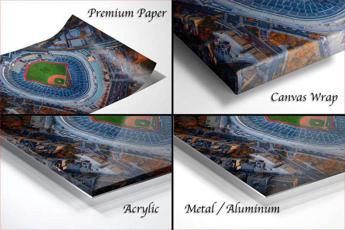 Yankees Stadium Print, Yankee Stadium Sunset Canvas, NY Logo Art