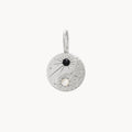 yin yang charm - sterling silver, black spinel and moonstone