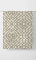 Trellis Patterned Curtains (Beige & White)