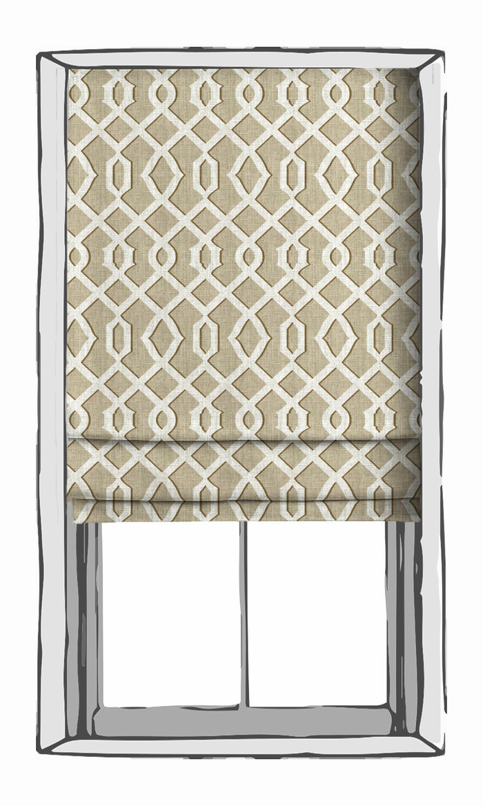 Trellis Patterned Curtains for Living, Bedroom, Kitchen, Bathroom (Beige & White)