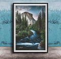 Yosemite Landscape Print, El Capitan Sunrise, Merced River Wall Art