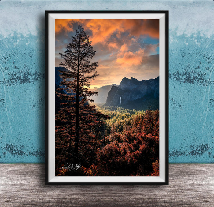 Yosemite Tunnel View Print, Half Dome Sunrise Landscape Art Poster