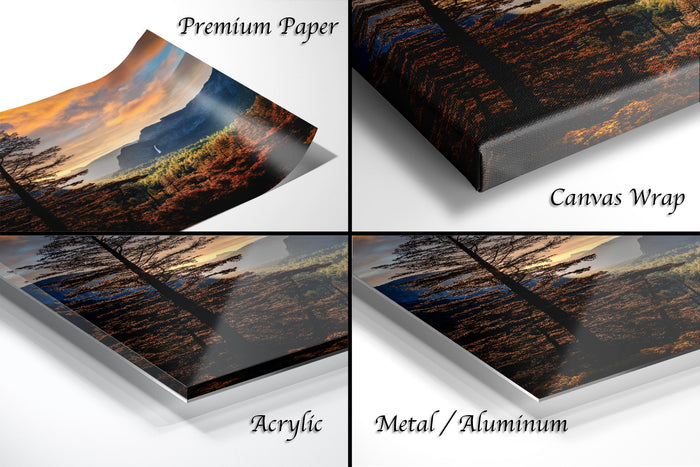Yosemite Tunnel View Print, Half Dome Sunrise Landscape Art Poster
