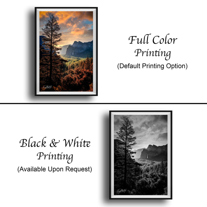 Yosemite Tunnel View Print, Half Dome Sunrise Landscape Art Poster