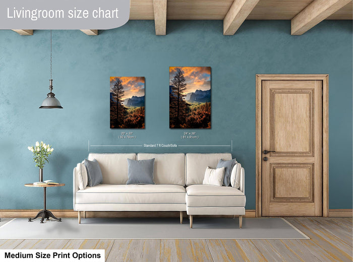 Yosemite Tunnel View Print, Half Dome Sunrise Landscape Art Poster