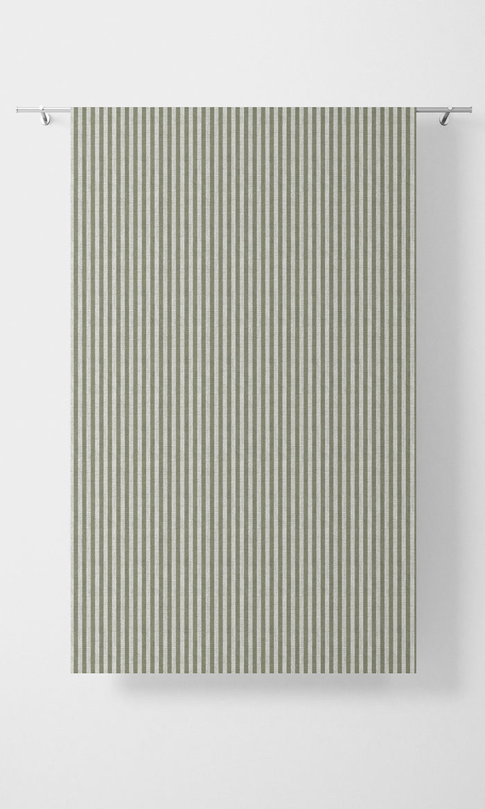 Modern Striped Home Textile Fabric Material By the Metre (Green/ White)