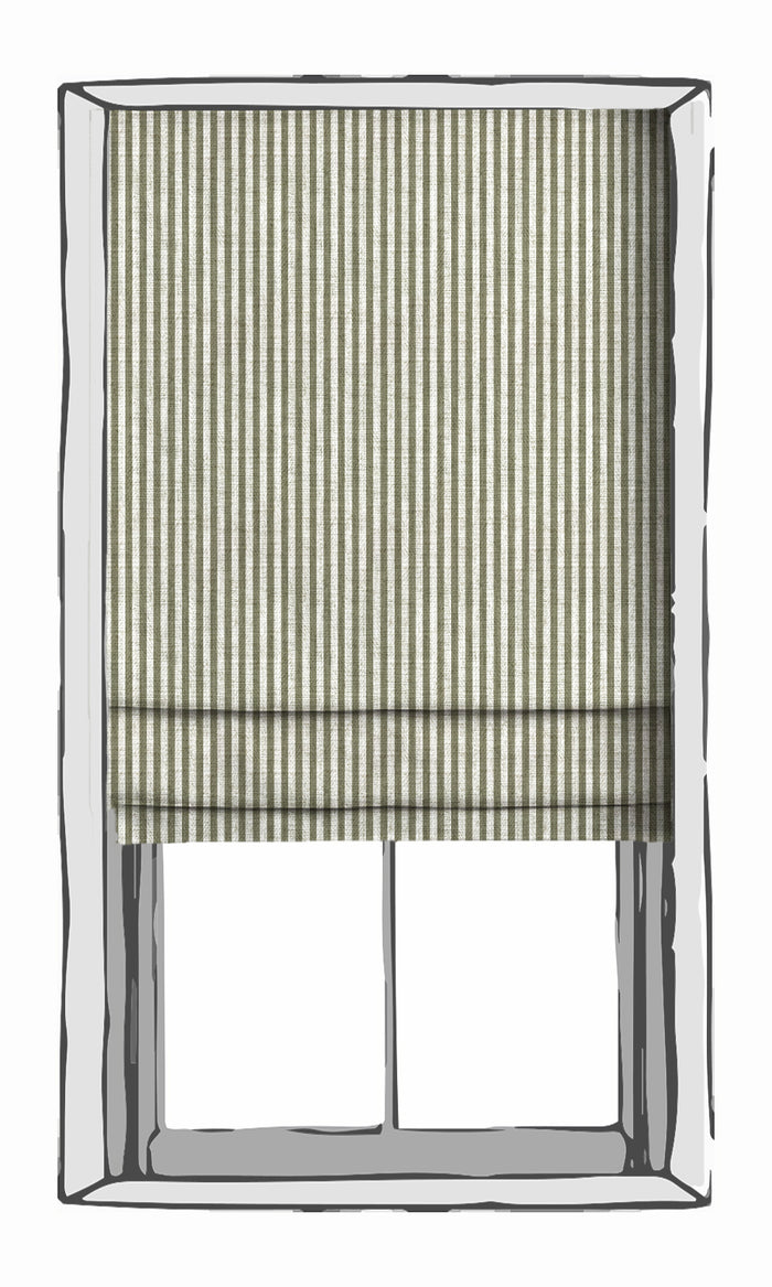 Modern Striped Fabric Material By the Metre (Green/ White)