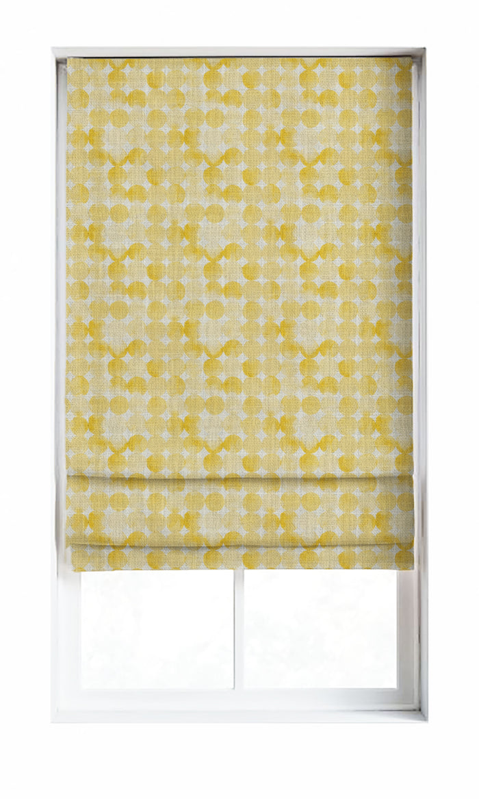 Polka Dot Drapes for Living, Bedroom, Kitchen, Bathroom (Eggshell White/ Warm Yellow)
