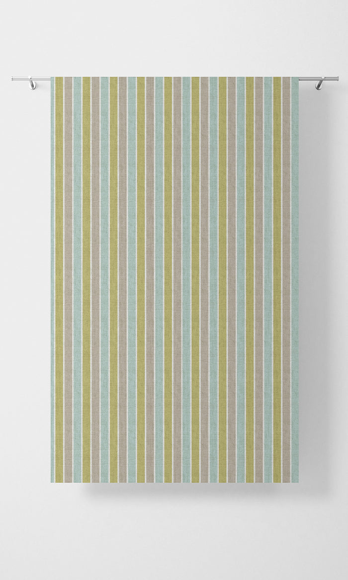 Striped Curtains (Turquoise Blue/ Green) Extra Long Short Wide