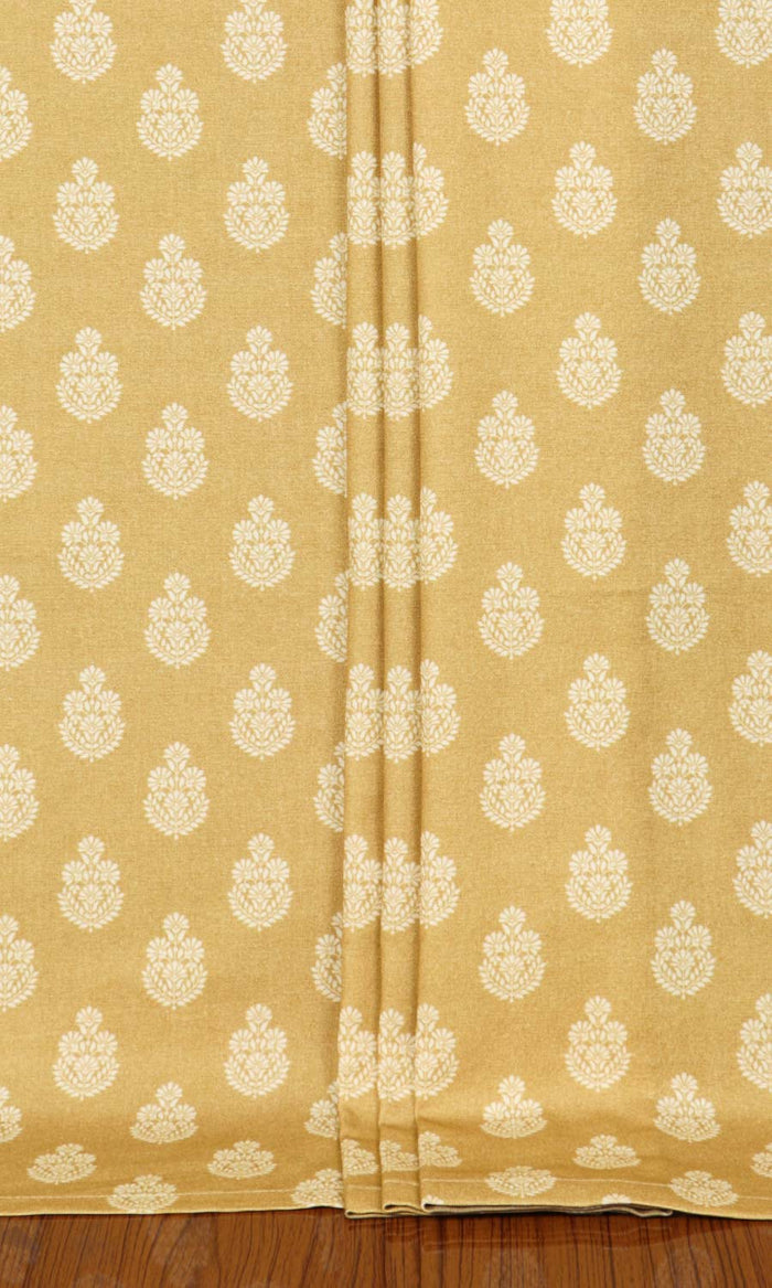 Floral Cotton Home Textile Fabric Material By the Metre (Yellow)