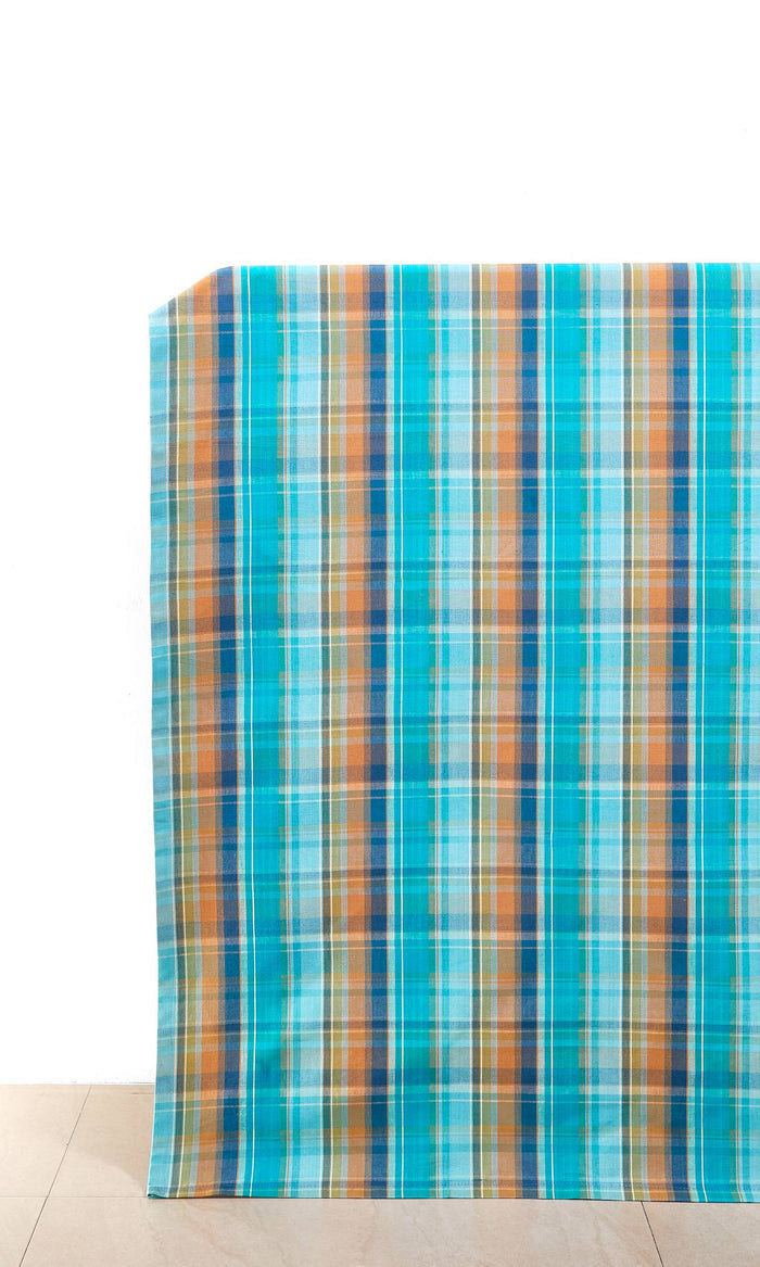 Cotton Curtain Panels for Living, Bedroom, Kitchen, Bathroom (Blue)